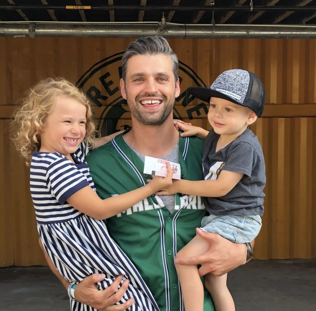 Peter Kraus, founder of PKFit, with his two children